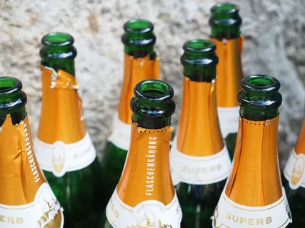 香槟酒瓶，空，醉酒，打开