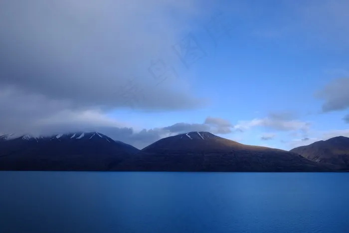 湖，平静，晚上，安静，水，自然，景观