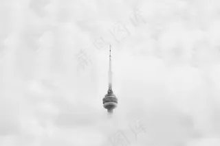 建筑，电视，塔，天线，高，高