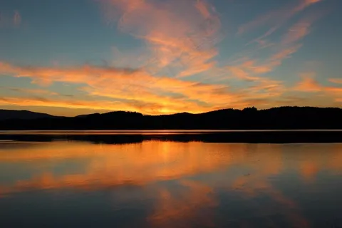 黄昏,日落,景观,夏天,自然,湖泊,晚上 黄昏,日落,景观,夏天,自然,湖泊,晚上