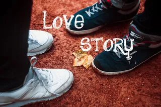 爱情，鞋子，男孩和女孩，运动鞋，两个，Lavstori