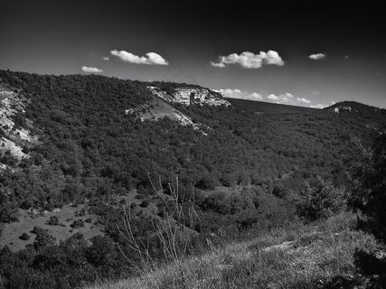 克里米亚，景观，山，天空，云，森林