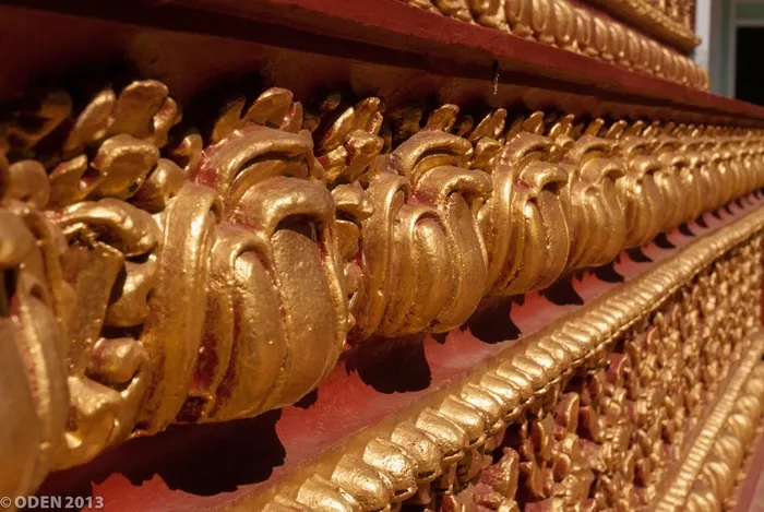 寺，金，架构，古代，皇家，柬埔寨