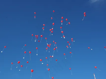 气球，飞，婚礼，祝贺，祝贺