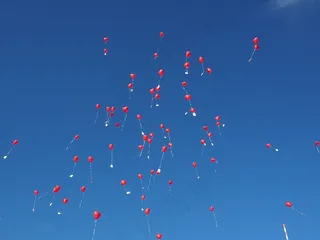 气球，飞，婚礼，祝贺，祝贺