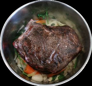 烤，野猪，肉，烹饪