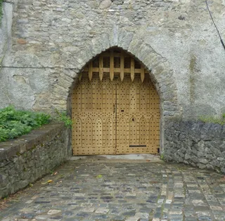 城堡，入口，架构，老，中世纪，欧洲