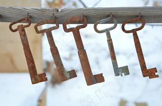 密钥，旧，金属，打开，锁，挂锁，解锁，门