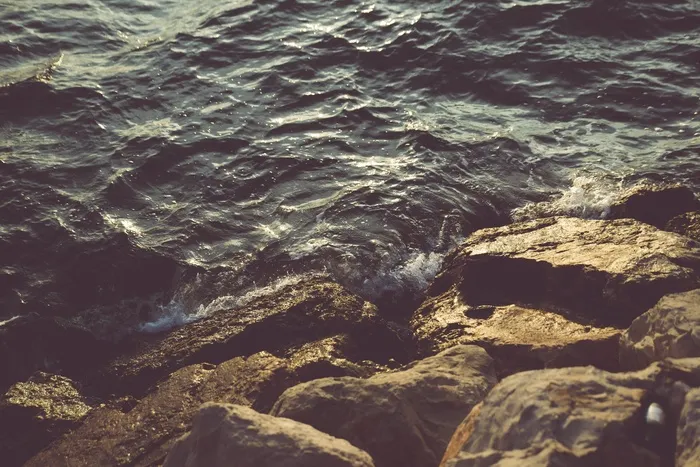 水，岩，海洋，沧海，波浪，性质，涟漪，湿