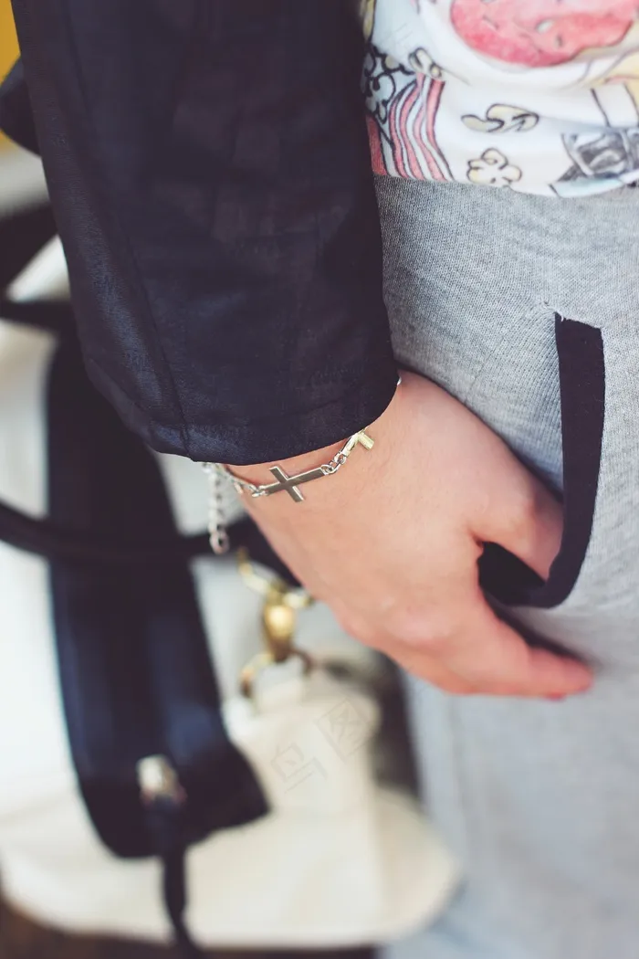 银，十字架，手链，样式，手