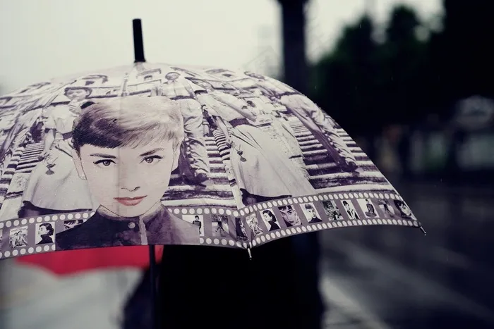 雨，伞，雨滴，印象，美女，多雨