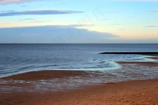 北海，瓦登海，海，海滩，落潮，天空，水