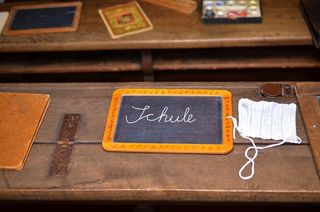 学校，旧，木材，板岩，教学，黑板