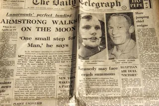 报纸，历史的，第一，月亮，着陆，阿姆斯特朗
