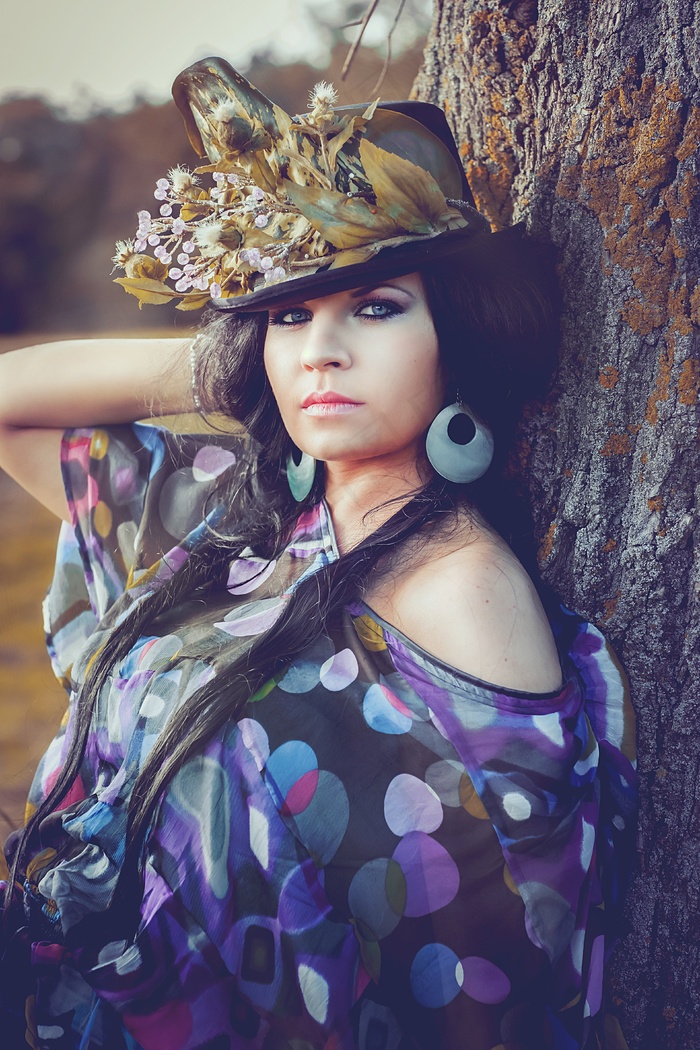 美女，女人，花帽，帽，化妆品，运气