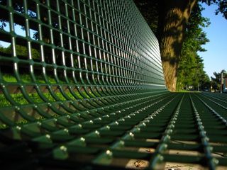 银行，绿色，休息，坐，金属，恢复，休息，放松