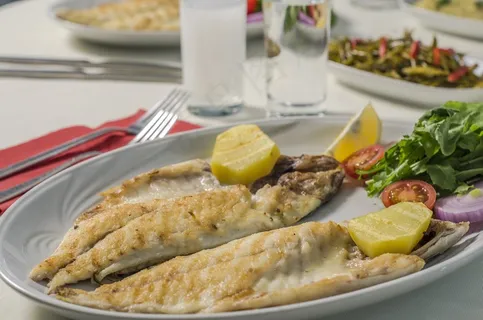 鱼，盘子，食物