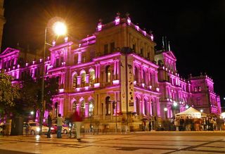 夜间照片，家庭，紫色，门面，Abendstimmung