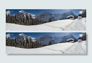 全景，冬天，格林德瓦，瑞士，寒冬