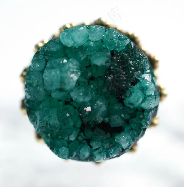 Drusy，Druzy，Green，Gold，Golden，Quartz，Ring，Stone