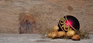 圣诞节装饰品，花生，坚果，木材，装饰