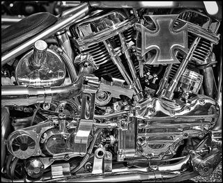 哈雷戴维森，电机，铬，闪亮，金属，哈雷