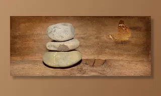 木材，木地板，旧，石头，石塔，平衡