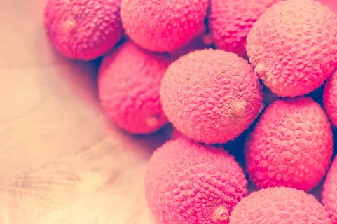 荔枝，水果，甜，粉红色，红色，食品，吃