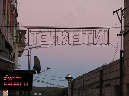 互联网，具有讽刺意味的，电线，克罗地亚，日落，高科技