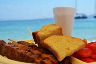 食物，海边，蓝色，水