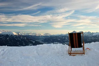 因斯布鲁克，山脉，雪，日落，露营床，心情