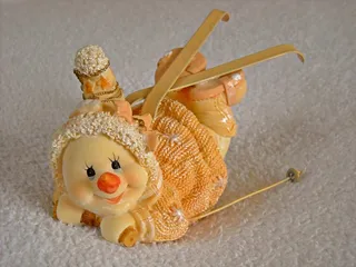 小雕像，装饰，雪人，滑雪板，滑雪，圣诞节