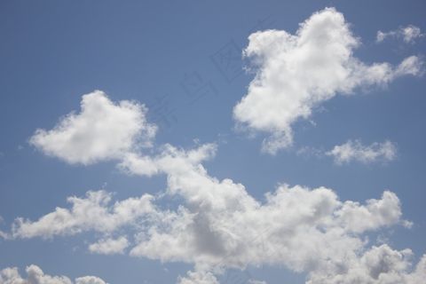 天空，云团，蓝色，一天，夏天，空气，多云，蓬松