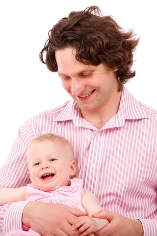 成人，婴儿，婴儿，儿童，爸爸，女儿，家庭