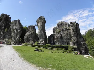 Externsteine，德国，假期，岩石，旅游