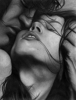 钢笔画,头发,,卷发器,,做爱的夫妇黑白肖像