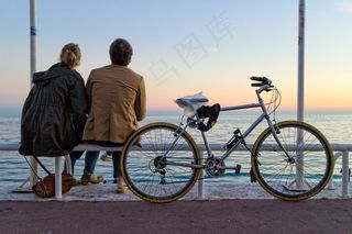 法国，尼斯，普罗旺斯，自行车，恋人，日落，沧海