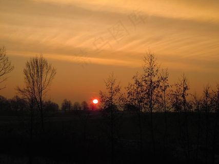 日出，天空，风景