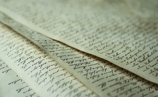 纸塑，叶影，字体，老，古董，离开，字母，文本