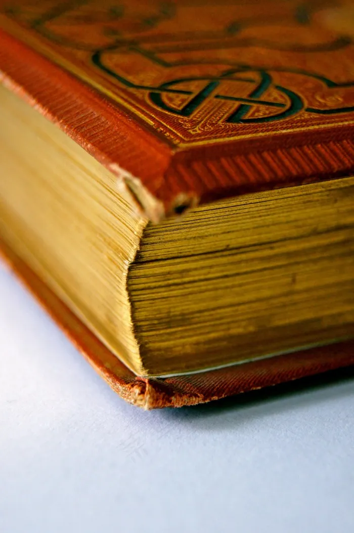 金，镀金边，书，页，角，封面，读取，旧