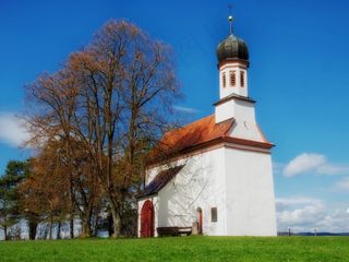 教堂，架构，尖顶，树木，信仰，宗教