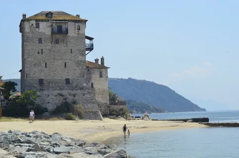 希腊,哈尔基迪基,海,爱琴海,阿陀斯山 希腊,哈尔基迪基,海,爱琴海,阿陀斯山