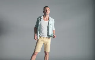 人物特写,美女,女孩,长裤,时尚男人人短裤