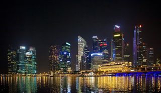 新加坡，商业，夜景，海，城市，建筑物