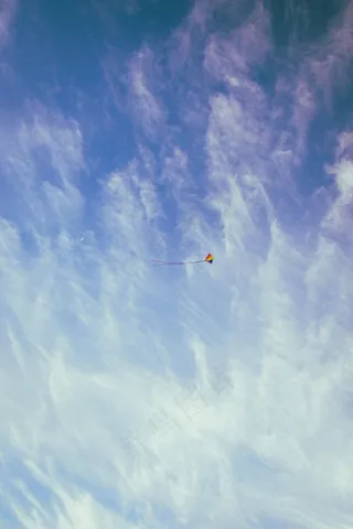 天空，风筝，距离，蓝色，云团，多云，户外