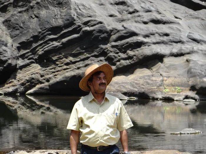 指南，人，男子，印度，Syntheri岩石，卡纳塔克邦