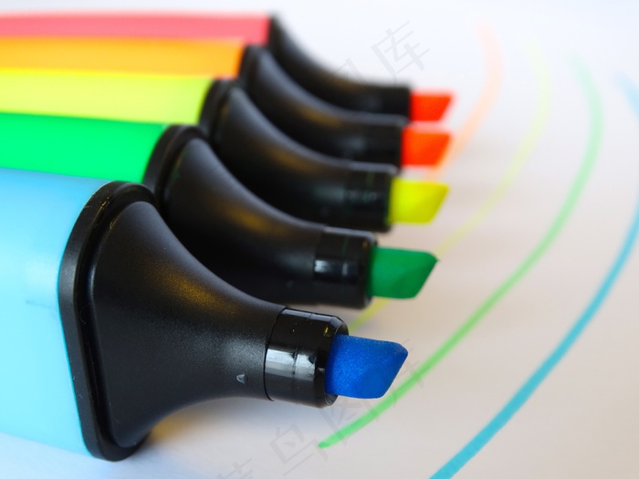 荧光笔，荧光笔，颜色，多彩