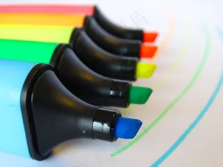 荧光笔，荧光笔，颜色，多彩