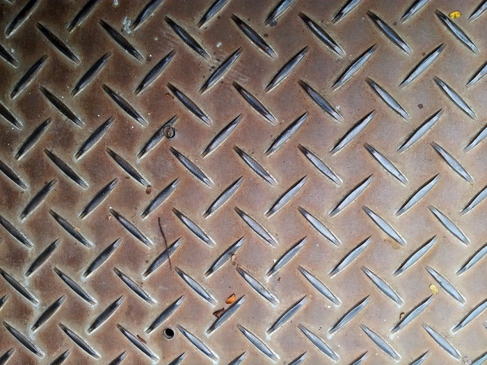 应变盖纹理，生锈的钢盖，纹理，钢