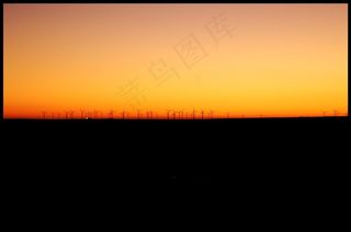 帕伦西亚，风车，博恩霍尔姆，地平线，日落